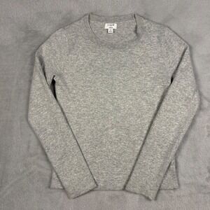 J. Crew Factory Teddie Sweater Womens Small Crewneck Cotton Merino Gray Layer